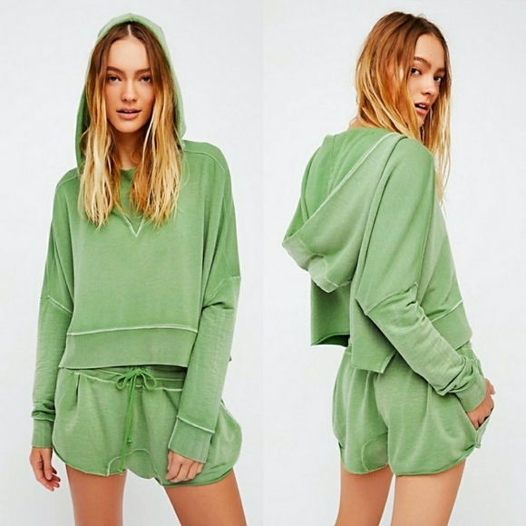 Free People Tops - Free People Green Morning Run Sweatshirt Medium